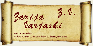 Zarija Varjaški vizit kartica